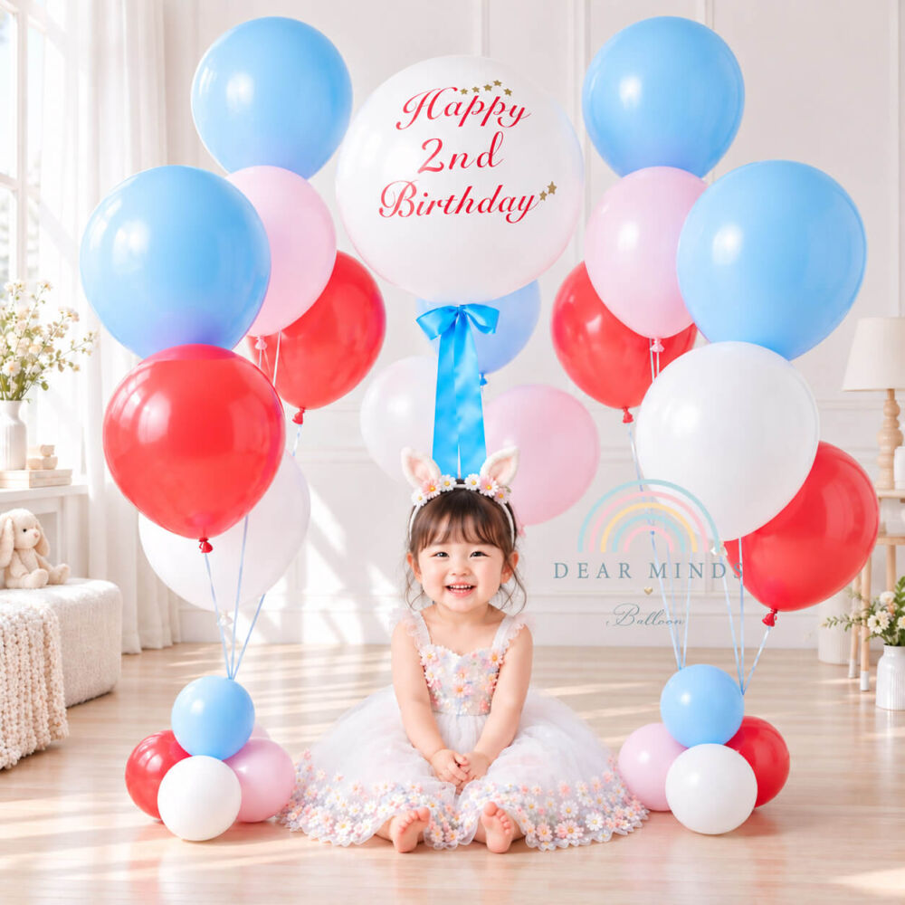 2歳の誕生日を彩るフレンチスタイルのバルーンデコレーション 清澄白河・江東区・東京の出張バルーン装飾 DEAR MINDS